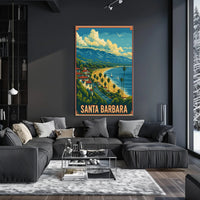 Santa Barbara Vintage Travel Scenic Seaside Poster