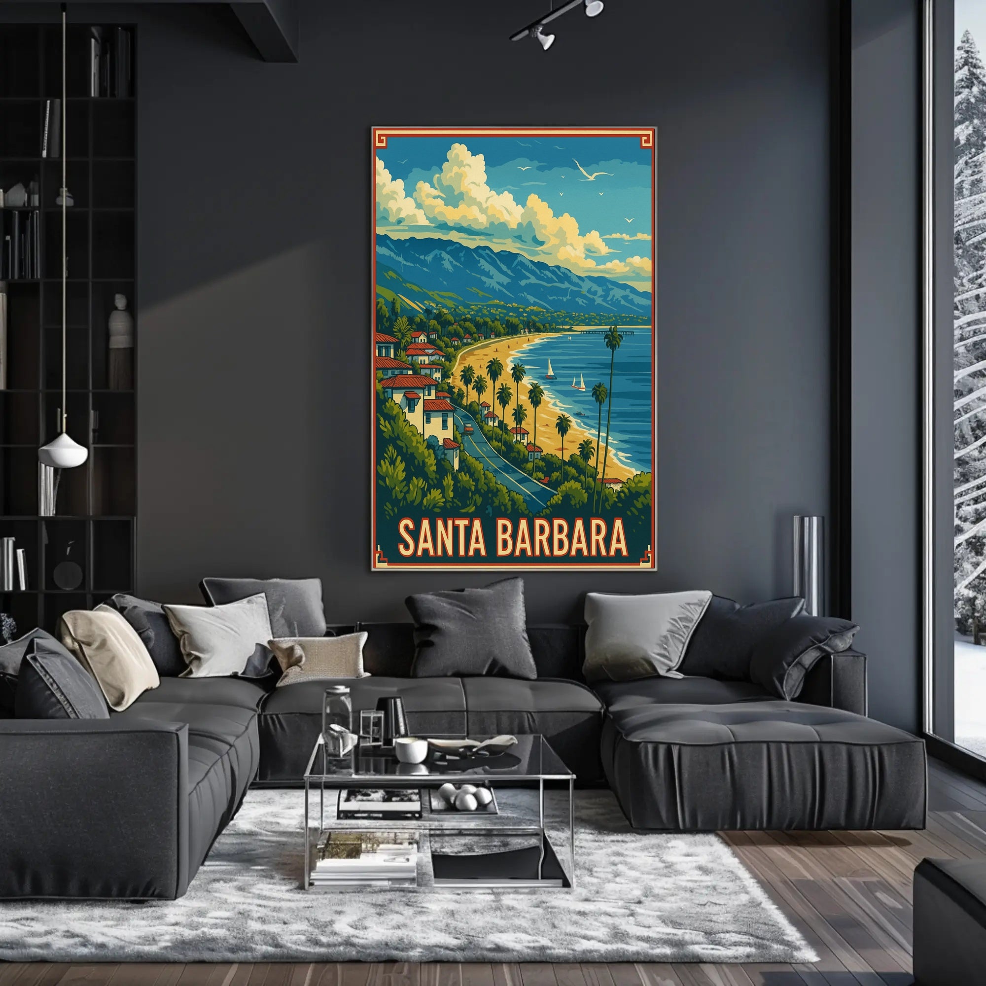 Santa Barbara Vintage Travel Scenic Seaside Poster