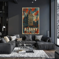 Albany Architecture Line Art Traveler Poster