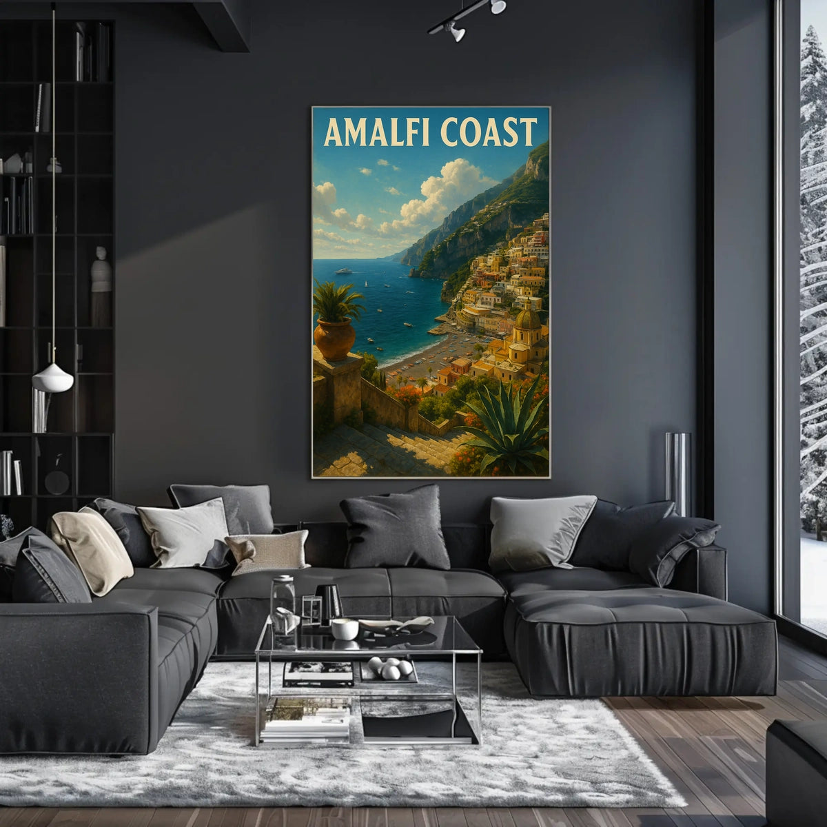 Amalfi Coast Poster Wall Art Coastal Decor Seascape View