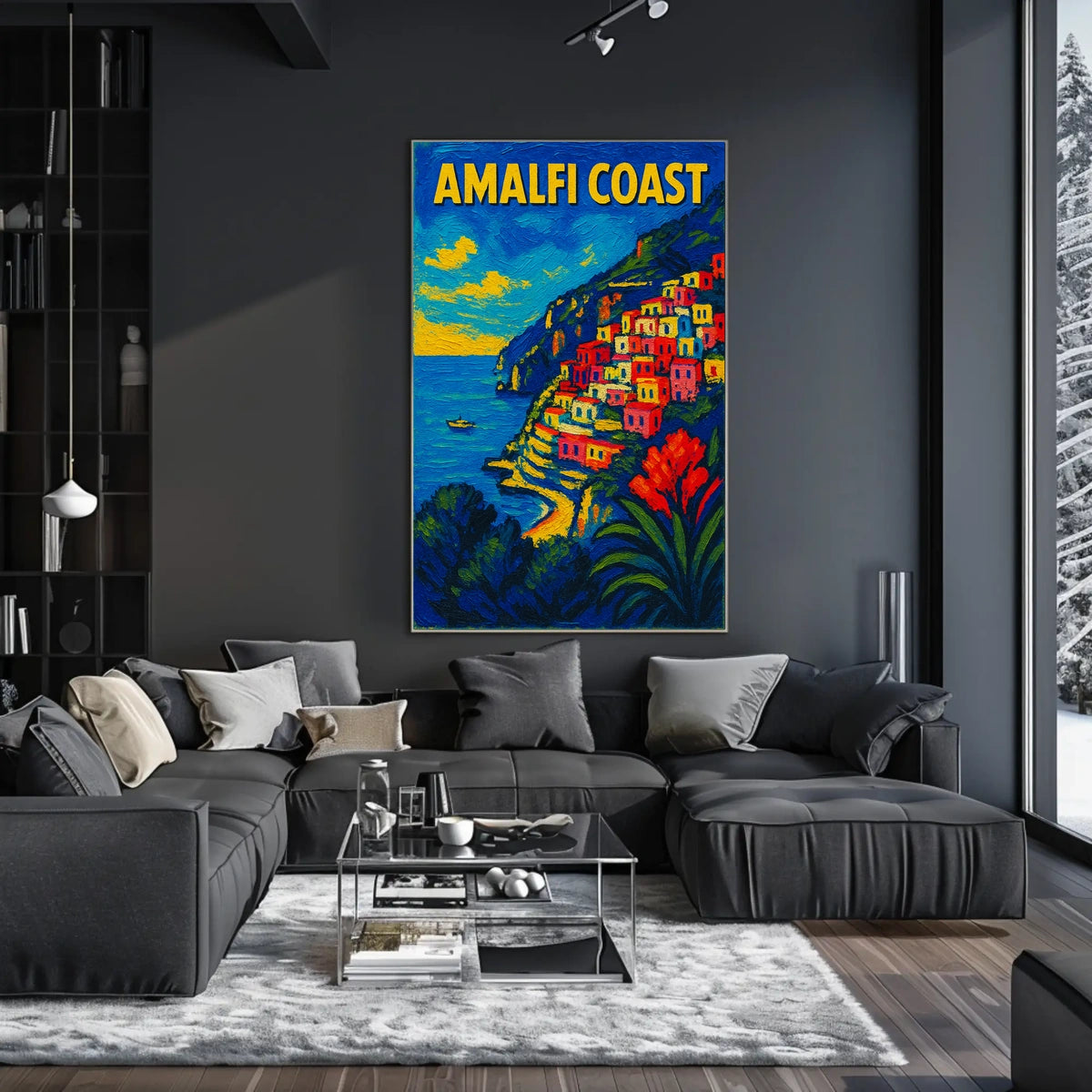 Amalfi Coast Poster Wall Art 18x24 Coastal Landscape