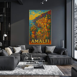 Amalfi Coast A Vibrant Impression Poster