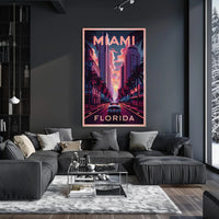 Miami Sunset Vibes Poster