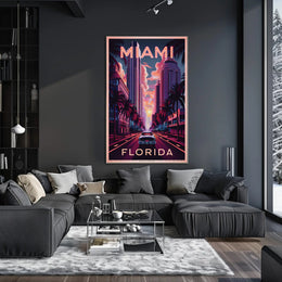 Miami Sunset Vibes Poster