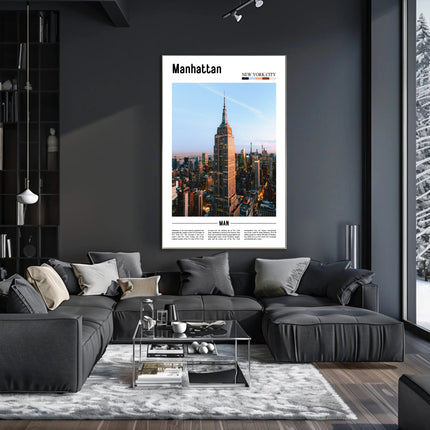 Manhattan Skyline Empire State Building Travel Poster