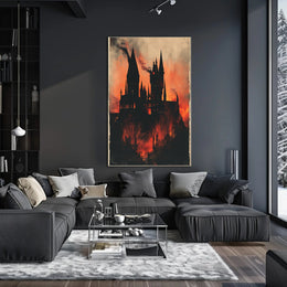 Enchanted Castle Silhouette Poster PosterGoat
