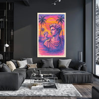 Classical Meets Modern Retro-Futurism in Artistic Poster