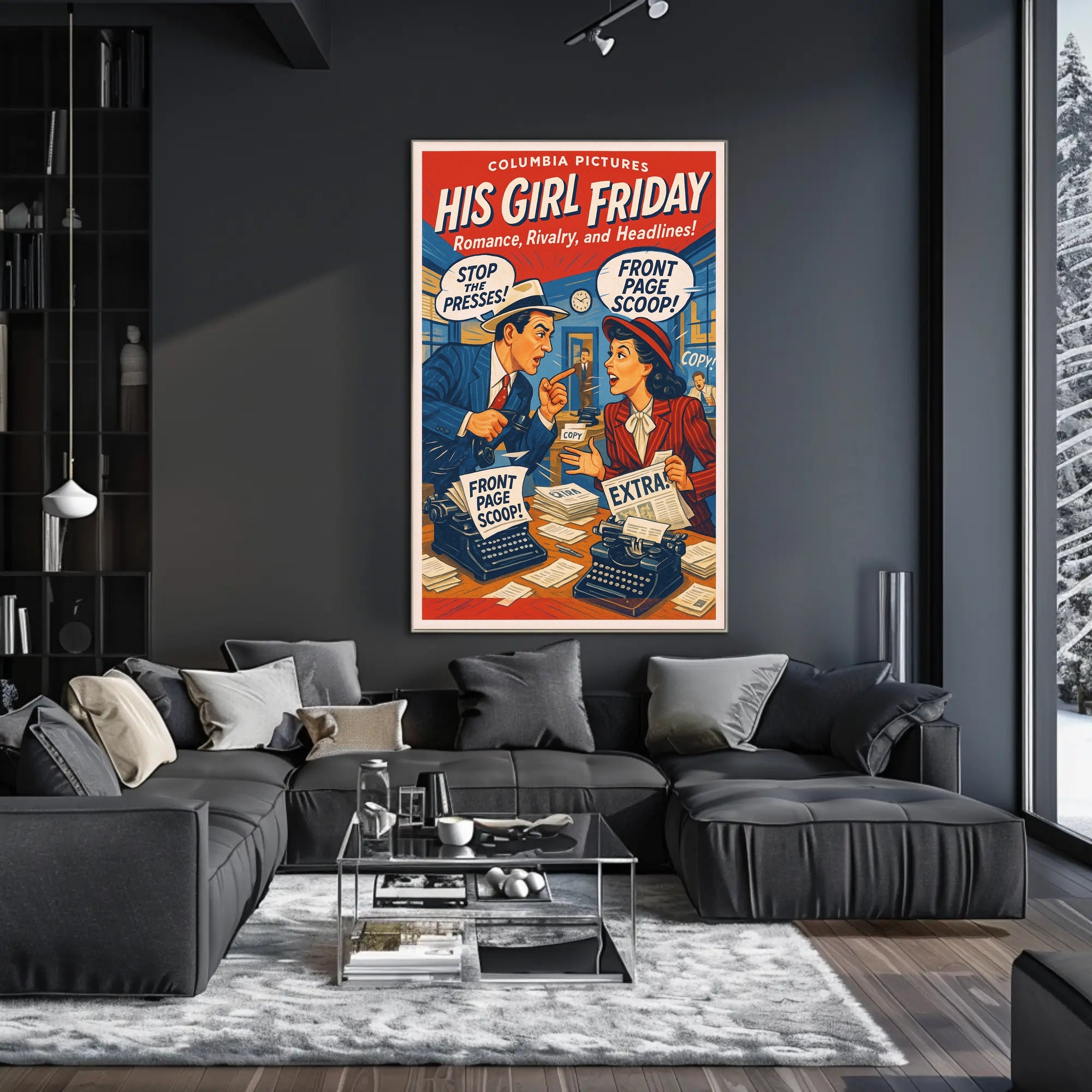 His Girl Friday A Classic Newsroom Comedy Poster PosterGoat