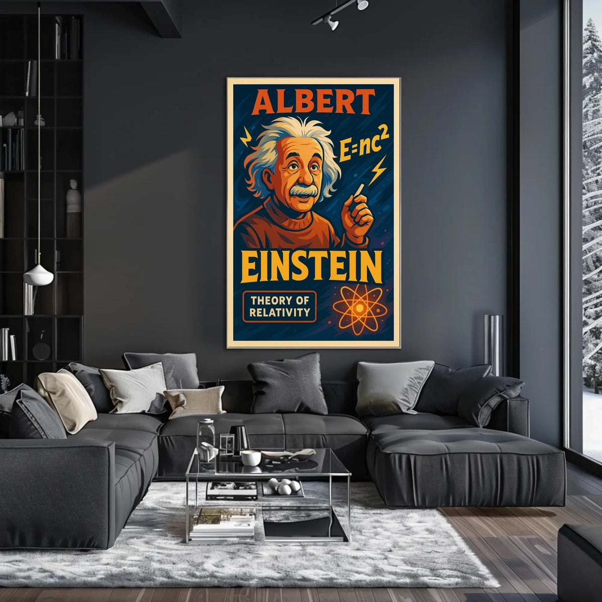 Albert Einstein Relativity Theory Vintage Educational Inspirational Scientific Wall Art Poster