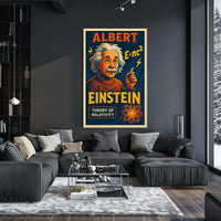 Albert Einstein Relativity Theory Vintage Educational Inspirational Scientific Wall Art Poster