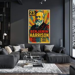 Benjamin Harrison 23rd President of the United States Street Art Mashup Poster