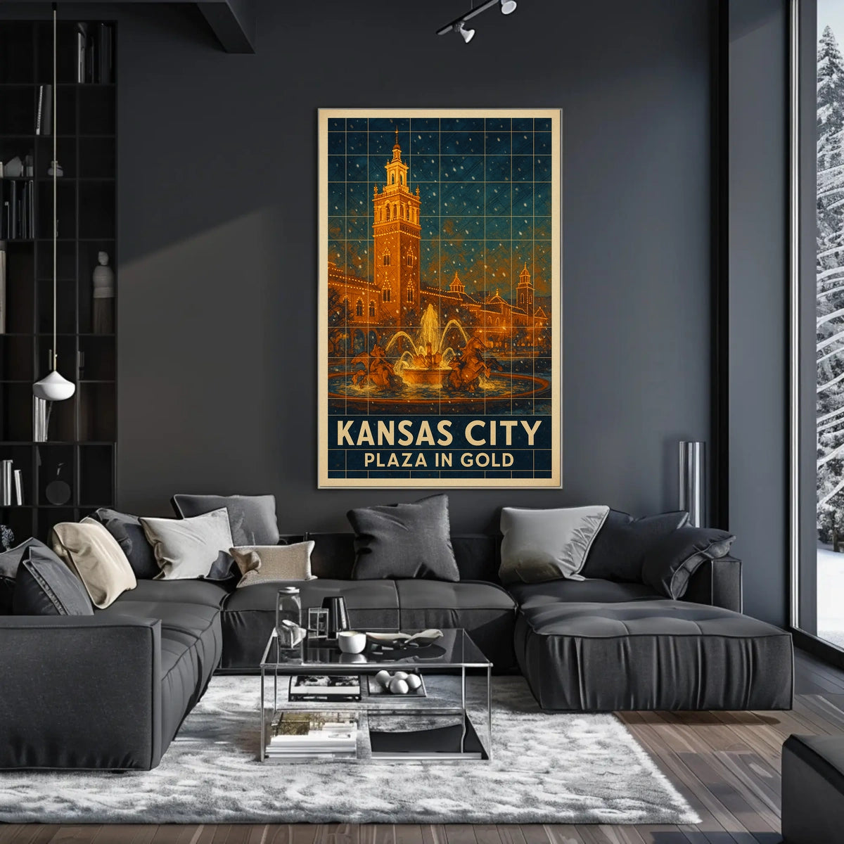 Kansas City Plaza In Gold Poster