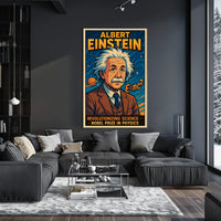Einstein Revolutionary Science Vintage Scenic Wall Art Poster Inspiring Curiosity Science Lovers Poster