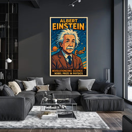 Einstein Revolutionary Science Vintage Scenic Wall Art Poster Inspiring Curiosity Science Lovers Poster