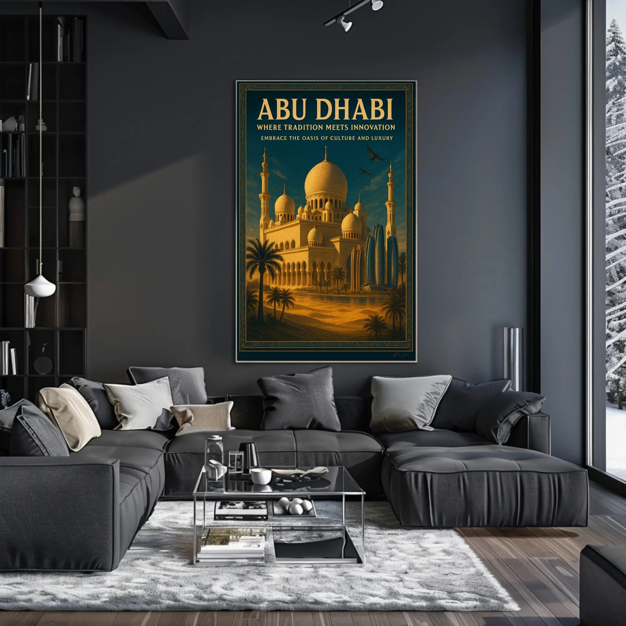 Abu Dhabi Fusion: Vintage Travel Poster