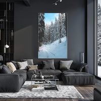 Serene Snowy Forest Pathway National Park Poster