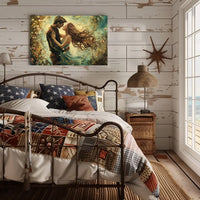 Romantic Embrace: Impressionistic Floral Fantasy Poster