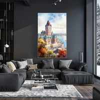 Grand Castle Coastal Landmark Historic Travel Poster