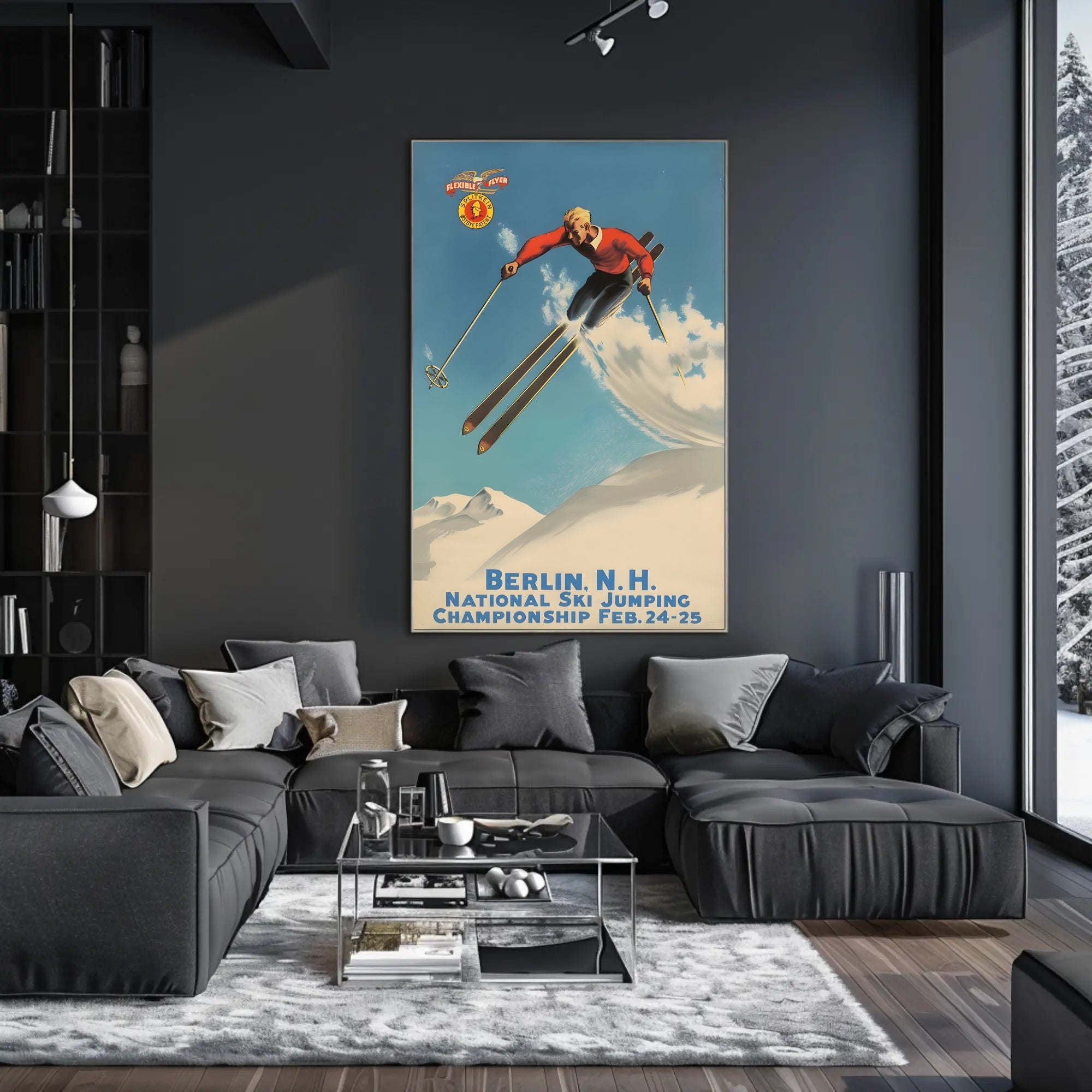 Ski Jumping Championship Vintage Sports Poster PosterGoat