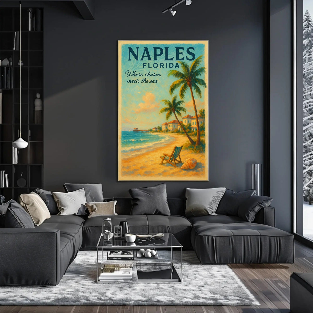 Serene Coastal Charm Vintage Poster: Naples, Florida