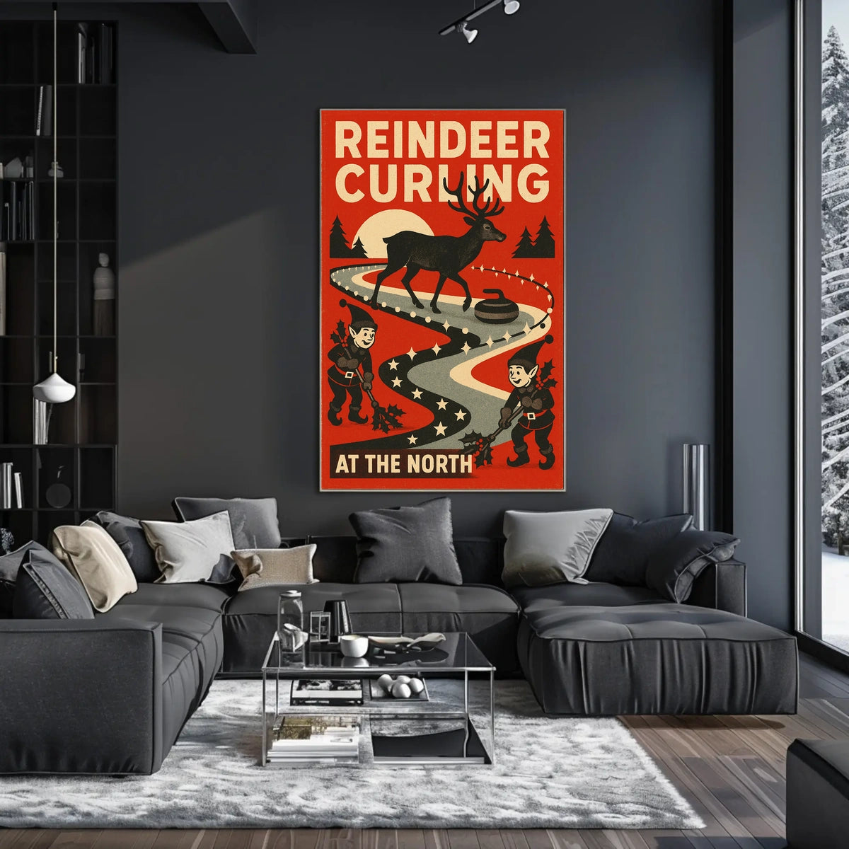 Reindeer Curling Extravaganza Poster