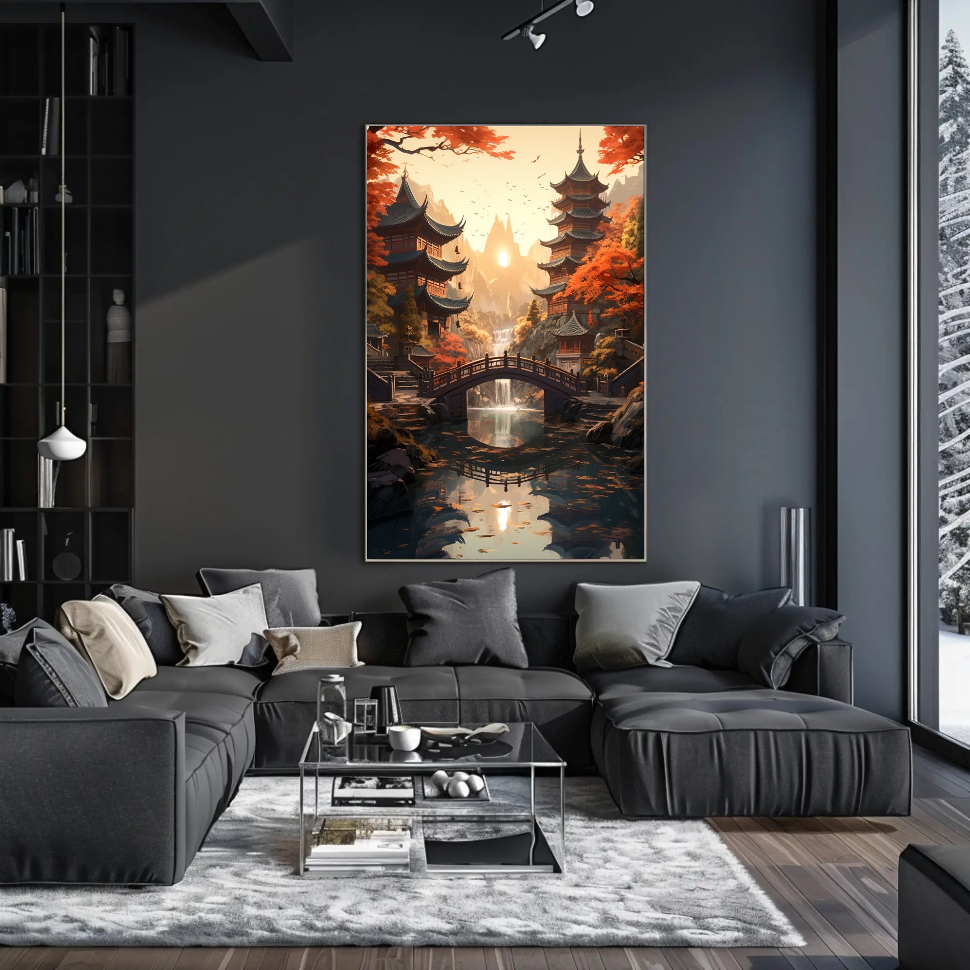 Tranquil Autumn In A Japanese Garden Poster