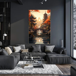Tranquil Autumn In A Japanese Garden Poster