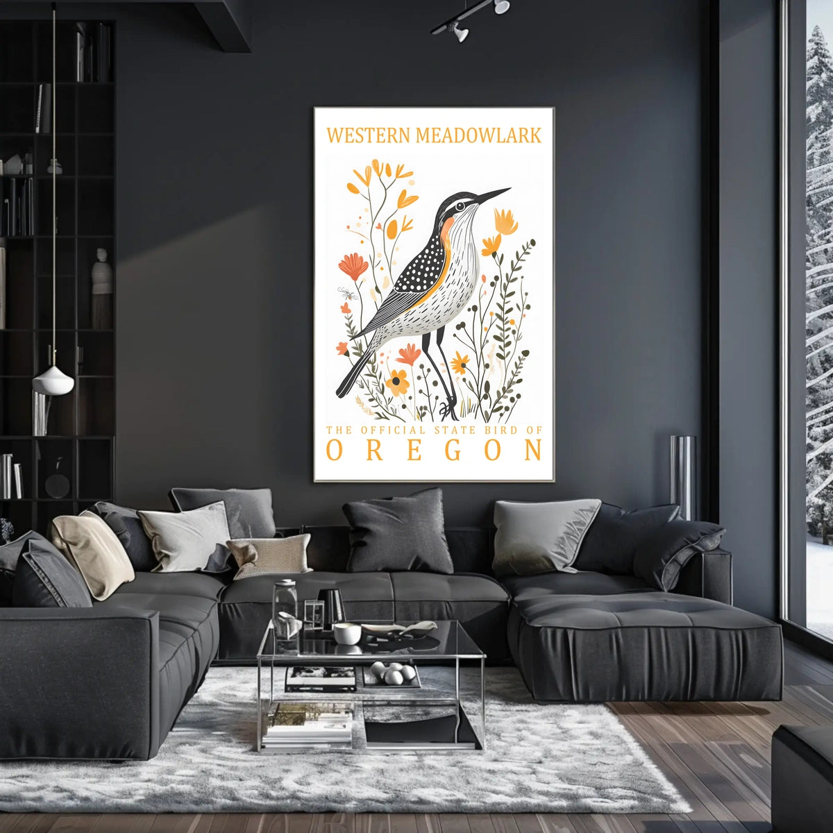 Western Meadowlark Oregon State Bird Art Poster
