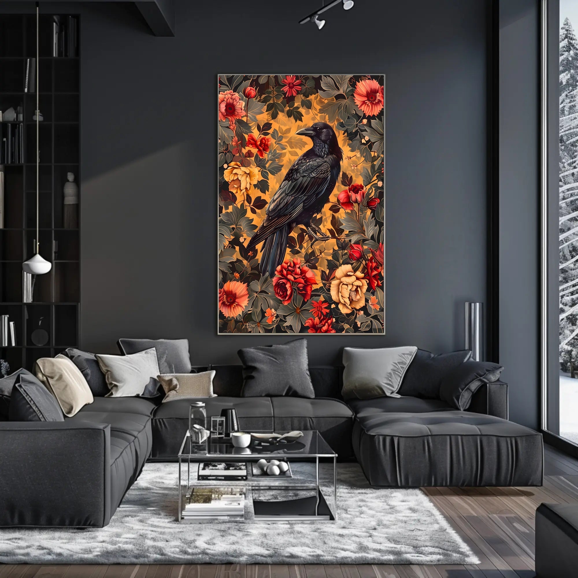 Majestic Raven Wall Art Print for Home Decor