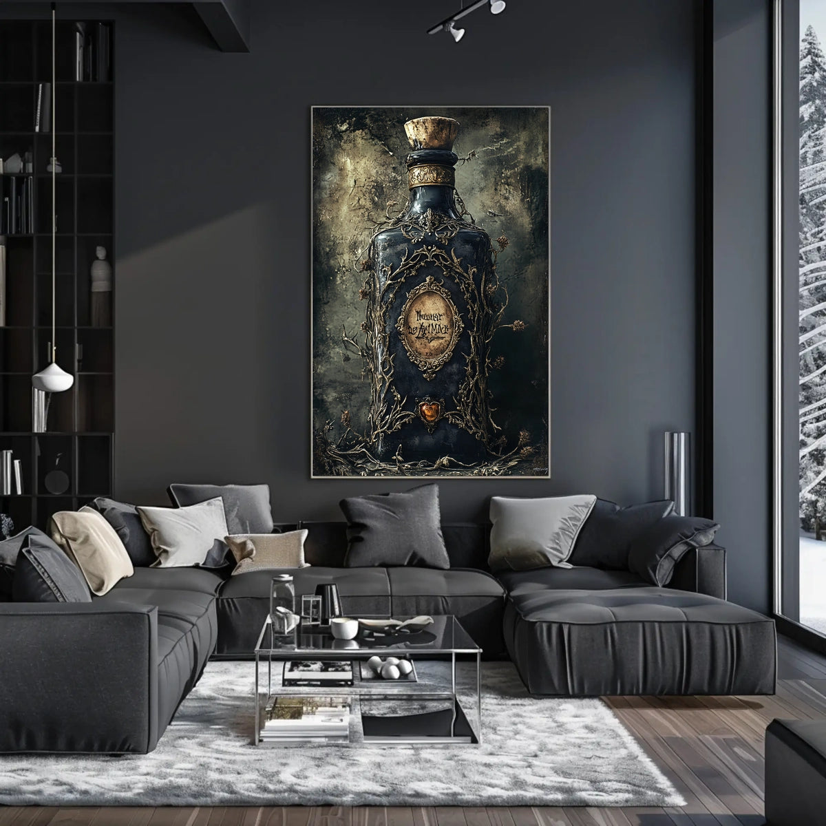 Mystical Dark Bottle Artistic Poster