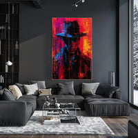 Mysterious Figure in Vivid Colors Poster PosterGoat