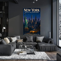 New York City Skyline with Statue of Liberty Urban Poster
