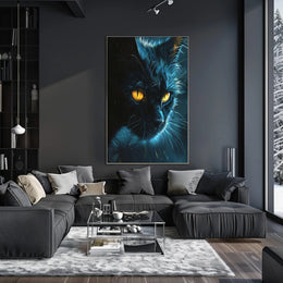 Enigmatic Feline Art Print Poster for Home Decor PosterGoat