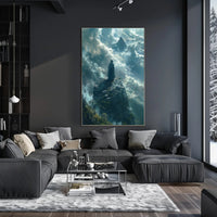Ethereal Figure Amidst Mystical Peaks Fantasy or Mythology Poster PosterGoat