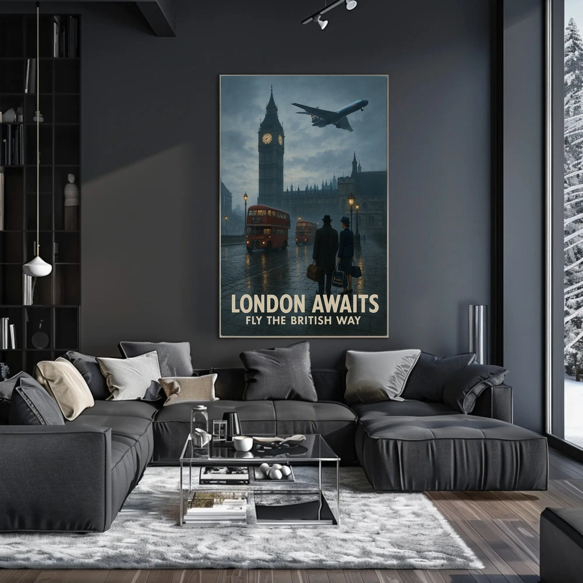 London's Timeless Iconic Twilight Vintage Travel Poster