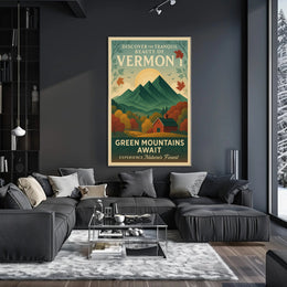 Green Mountains Await Vintage Poster Print