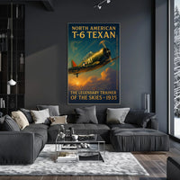 North American T-6 Texan Vintage Aviation Poster