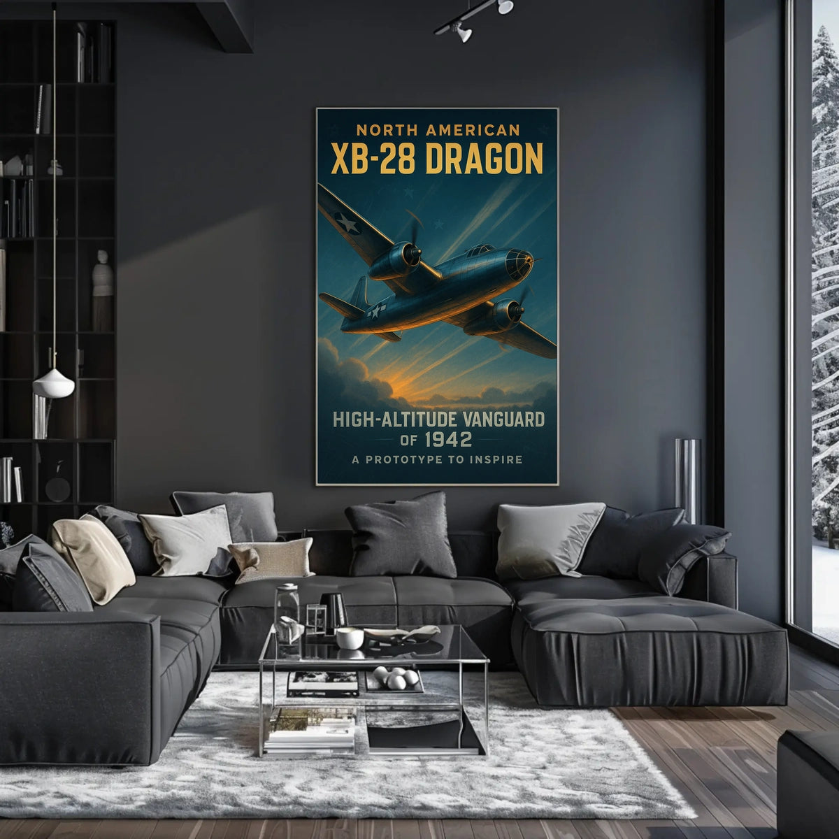 Vintage Aviation Poster: XB-28 Dragon Soaring Skyward