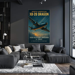 Vintage Aviation Poster: XB-28 Dragon Soaring Skyward