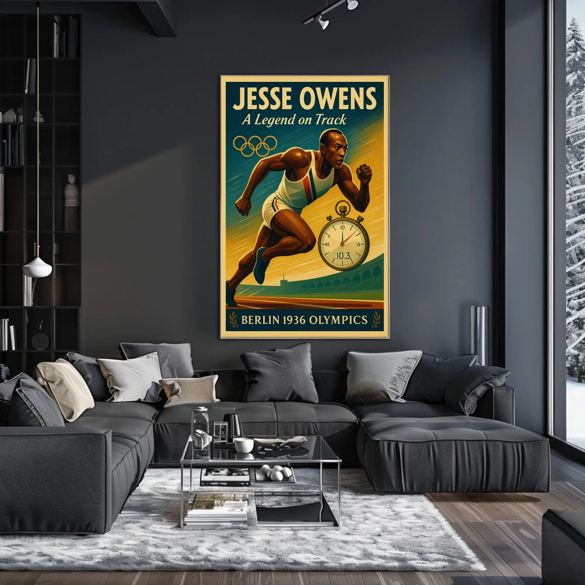 Jesse Owens Berlin 1936 Olympics Vintage Poster Art