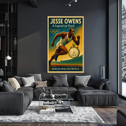 Jesse Owens Berlin 1936 Olympics Vintage Poster Art