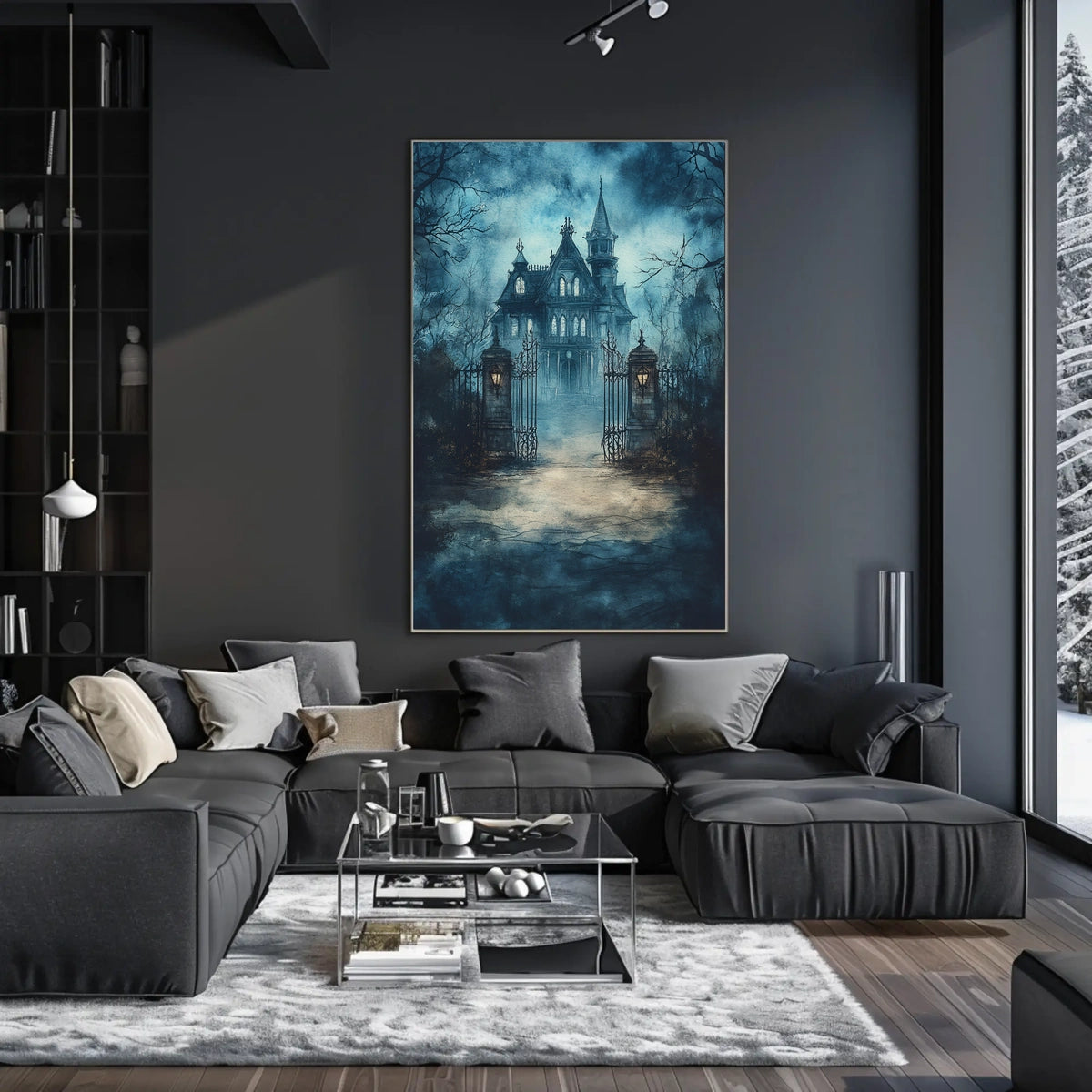 Victorian Haunting Mansion Artistic Poster