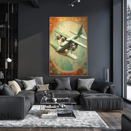 Vintage Aircraft Illustration Poster