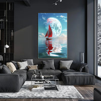 Sailing Under the Moon Poster