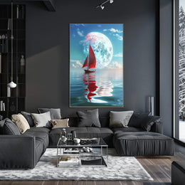 Sailing Under the Moon Poster