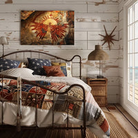 Abstract Eagle on Textured Rustic Wall Art