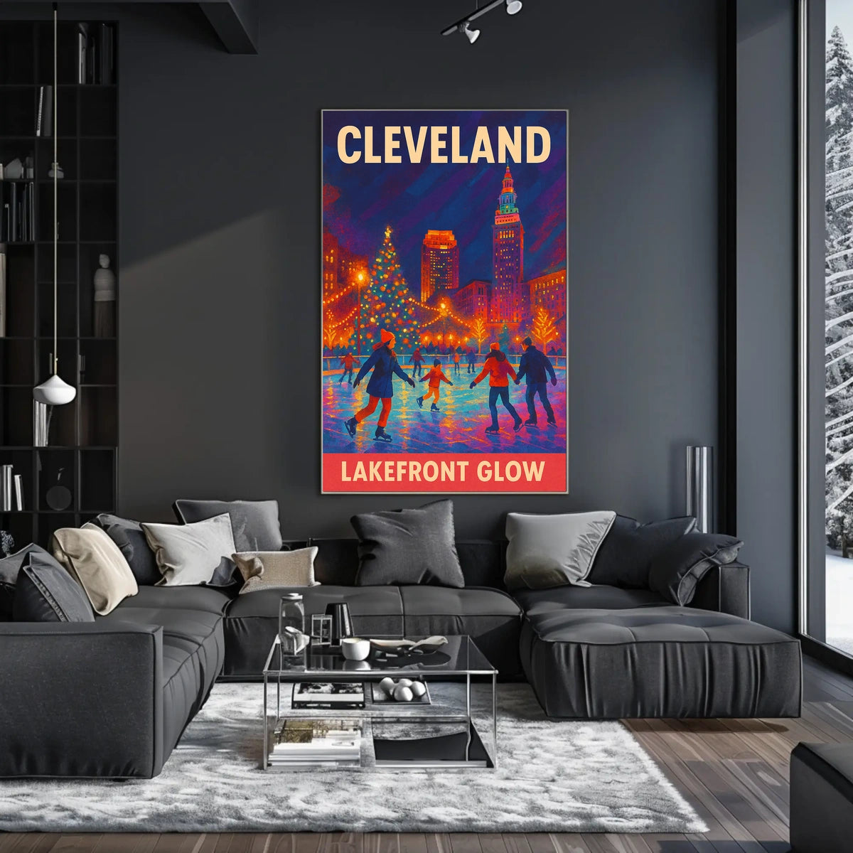 Cleveland Lakefront Glow Poster