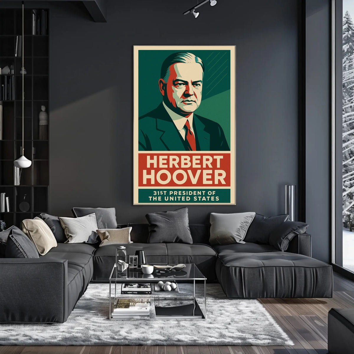 Hoover Thirty First President Art Deco Collectors Poster
