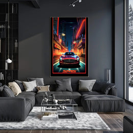 Neon Nights Drive Poster PosterGoat