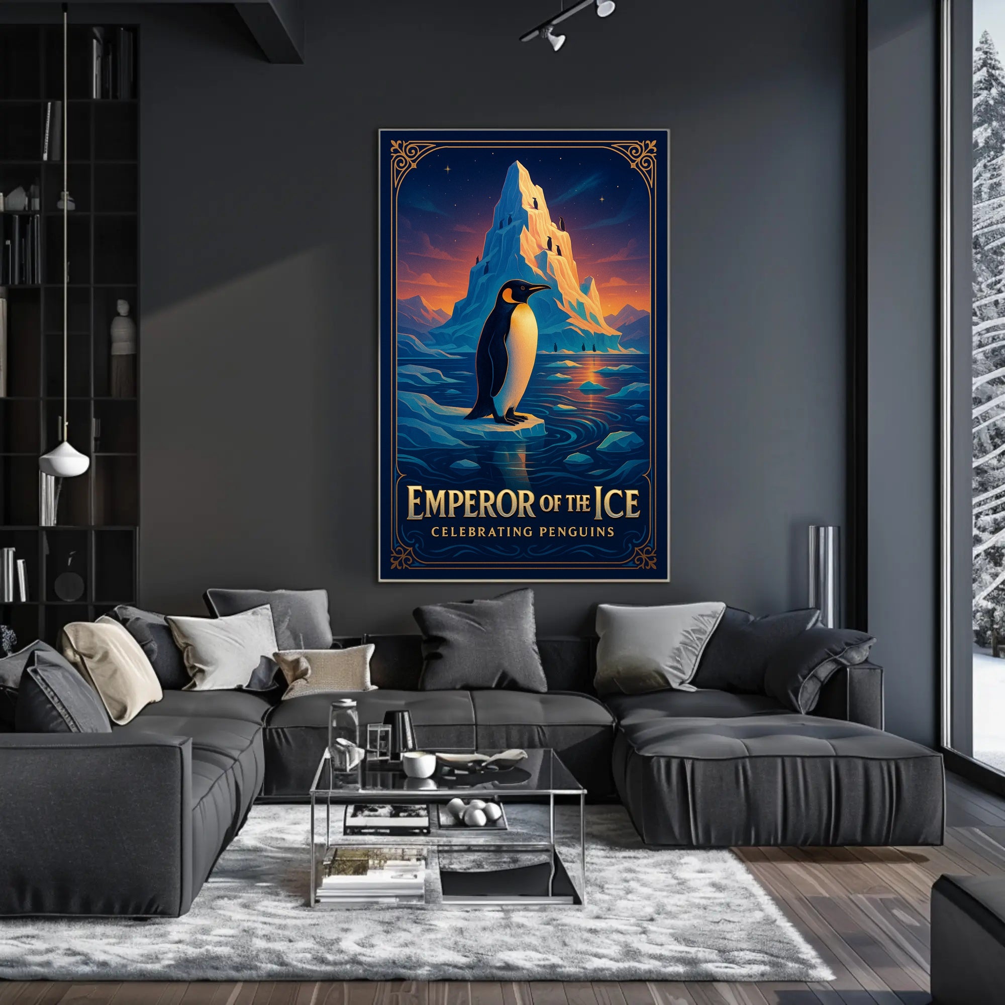 Emperor Penguin Poster Vintage Antarctic Wall Art